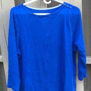 Charter Club woman's 3/4 sleeve, royal blue top size XL